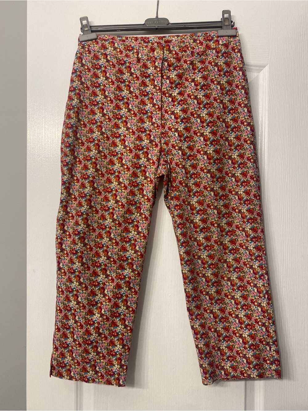 VINTAGE Cotton Ginny Floral Cropped Pants 90s Ditsy Mid Rise Cottagecore Size 7
